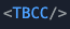 TBCC Logo self closing html tag with TBCC inside